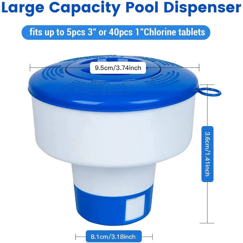 Pool Chemical Floater Adjustable Vent Holds Four Tablets