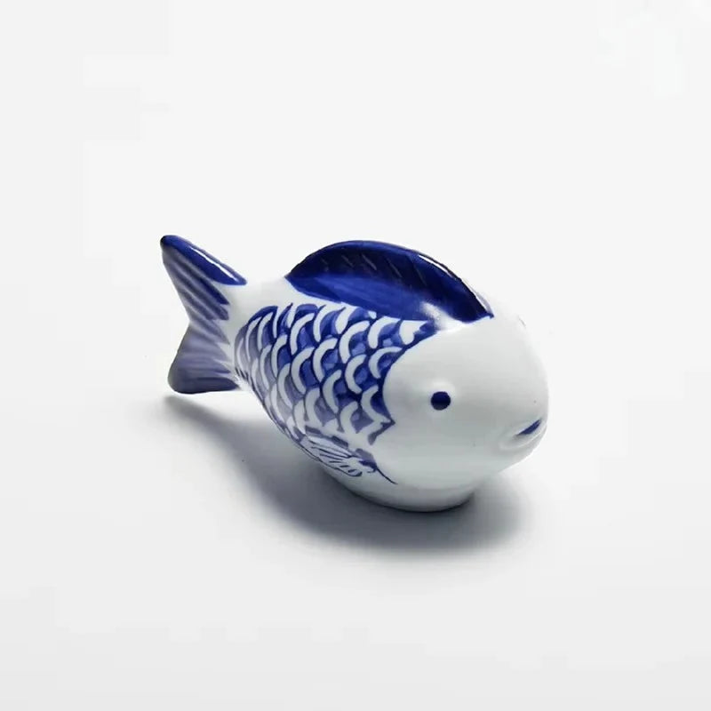 Porcelain Koi Ornament Floating Handcrafted Blue & White