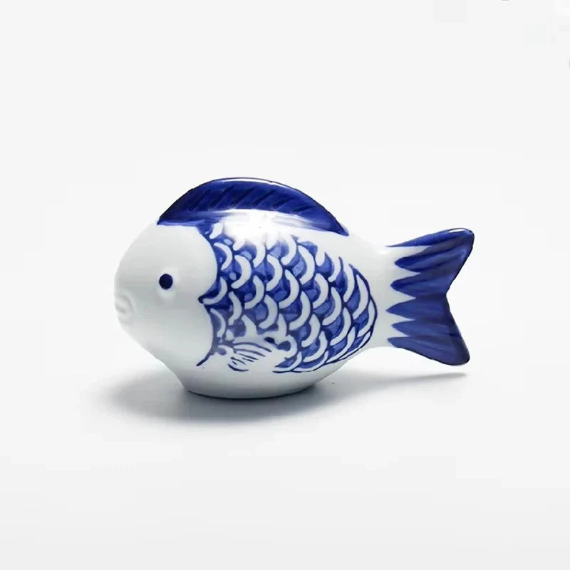 Porcelain Koi Ornament Floating Handcrafted Blue & White