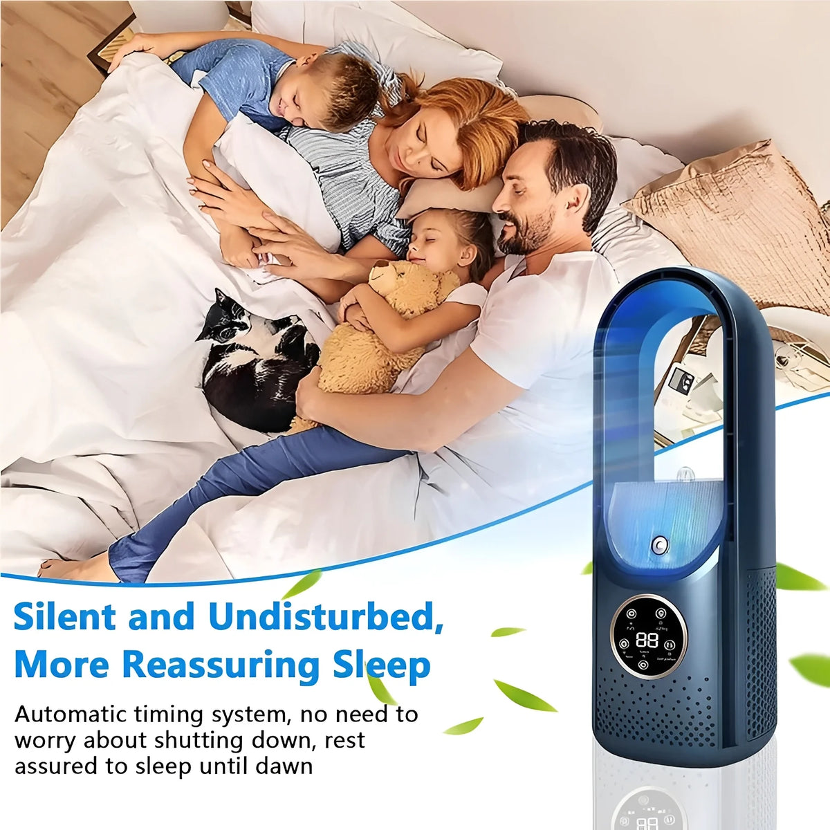 Portable Air Cooler & Humidifier Bladeless Quiet Touch Controls