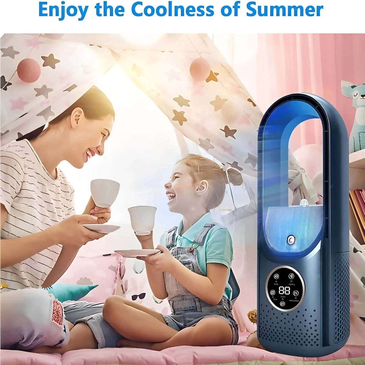 Portable Air Cooler & Humidifier Bladeless Quiet Touch Controls