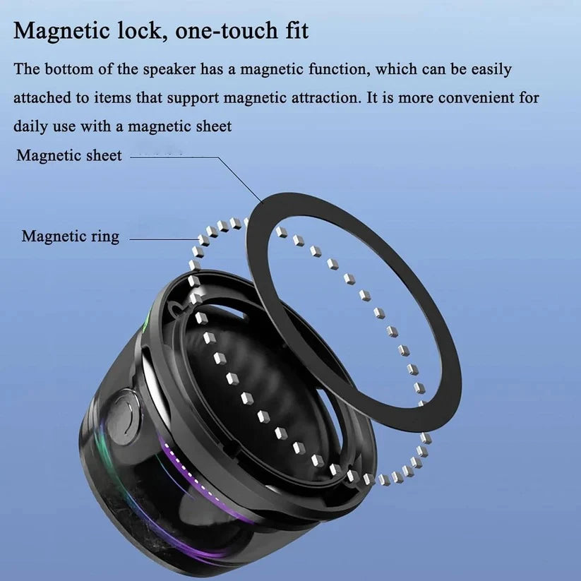 Portable Bluetooth Speaker Magnetic Mounting RGB Lights