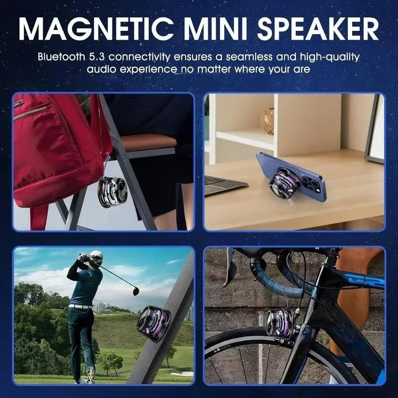 Portable Bluetooth Speaker Magnetic Mounting RGB Lights