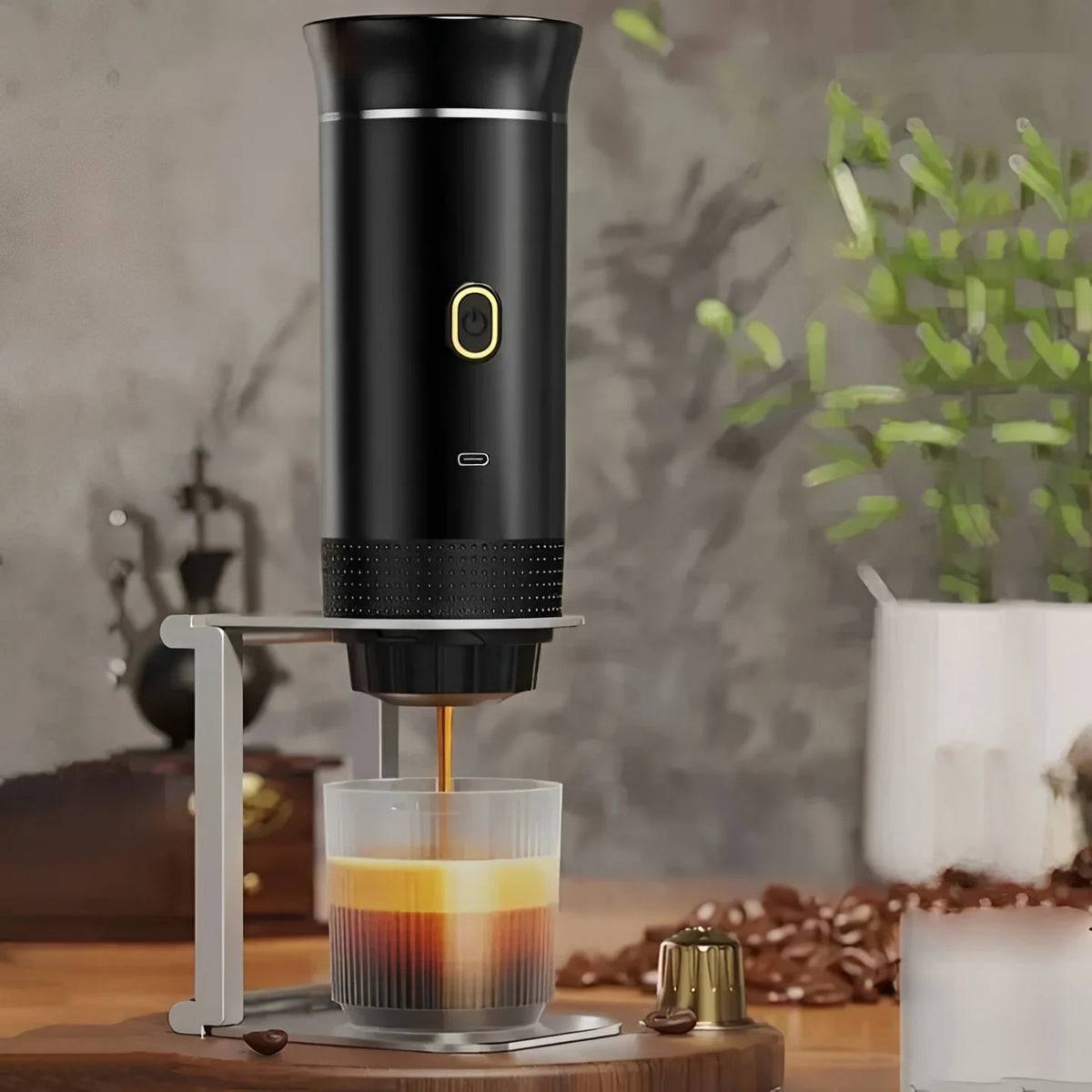 Portable Coffee Maker USB Powered Capsule & Ground Compatible