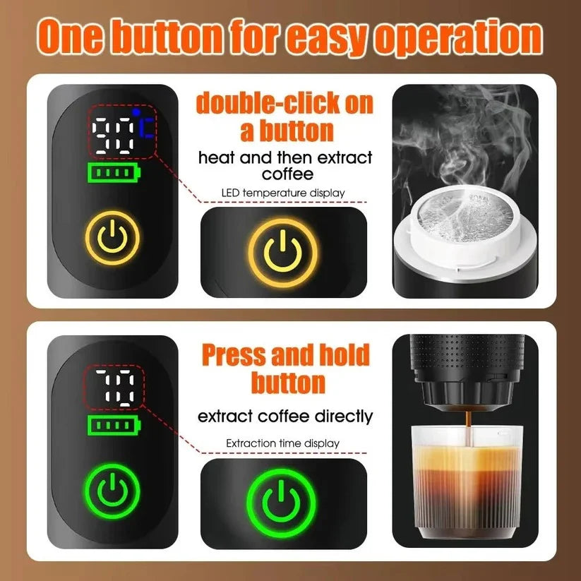 Portable Espresso Machine 20 Bar Capsule & Ground Compatible