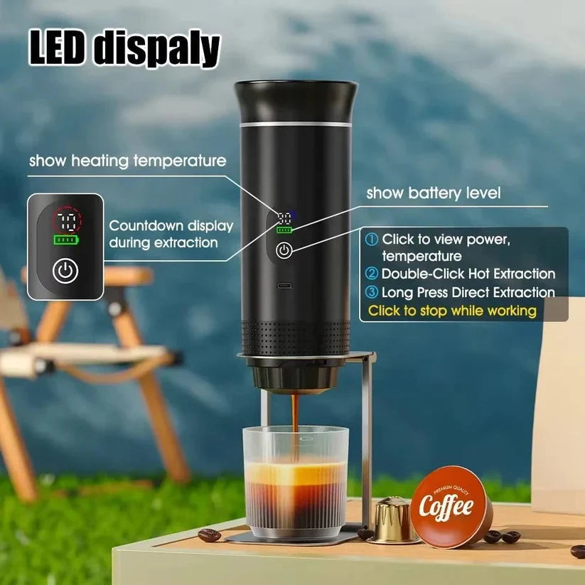 Portable Espresso Machine 20 Bar Capsule & Ground Compatible