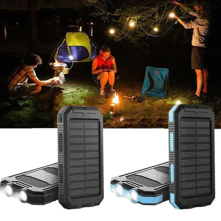 Portable Solar Power Bank Dual USB Water-Resistant
