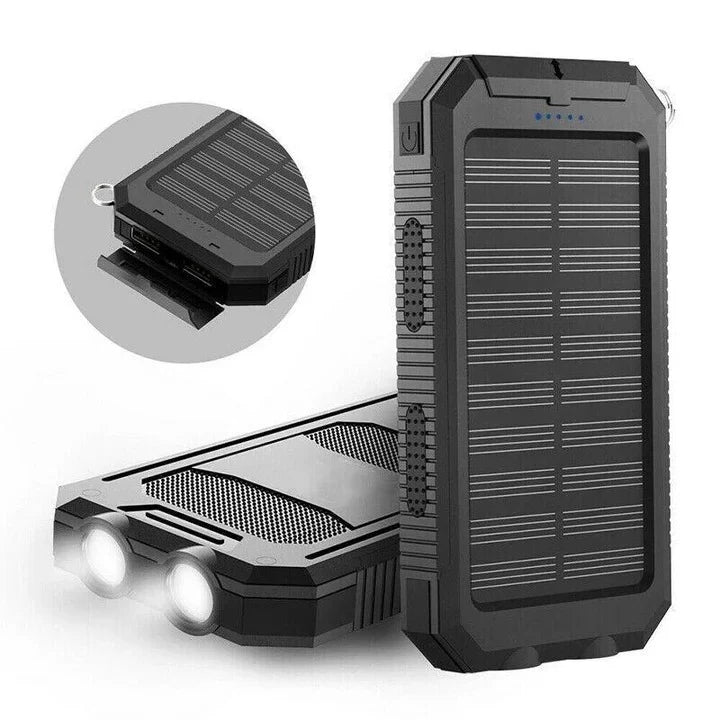 Portable Solar Power Bank Dual USB Water-Resistant