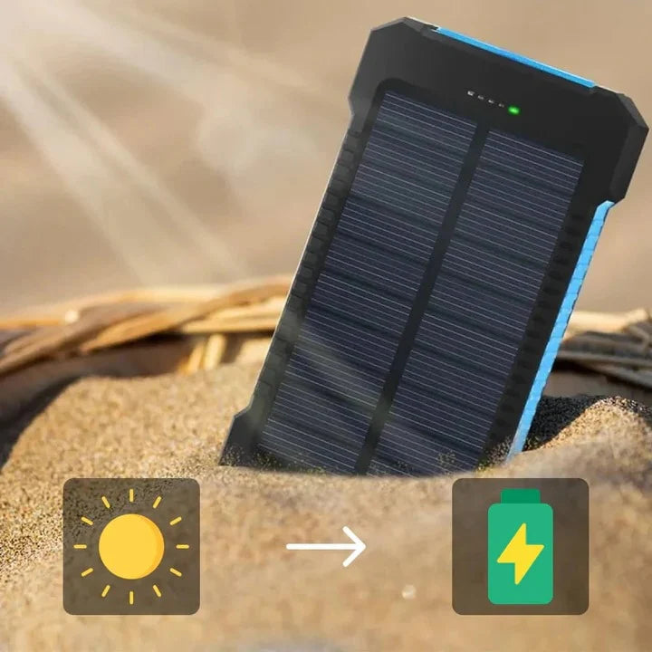 Portable Solar Power Bank Dual USB Water-Resistant
