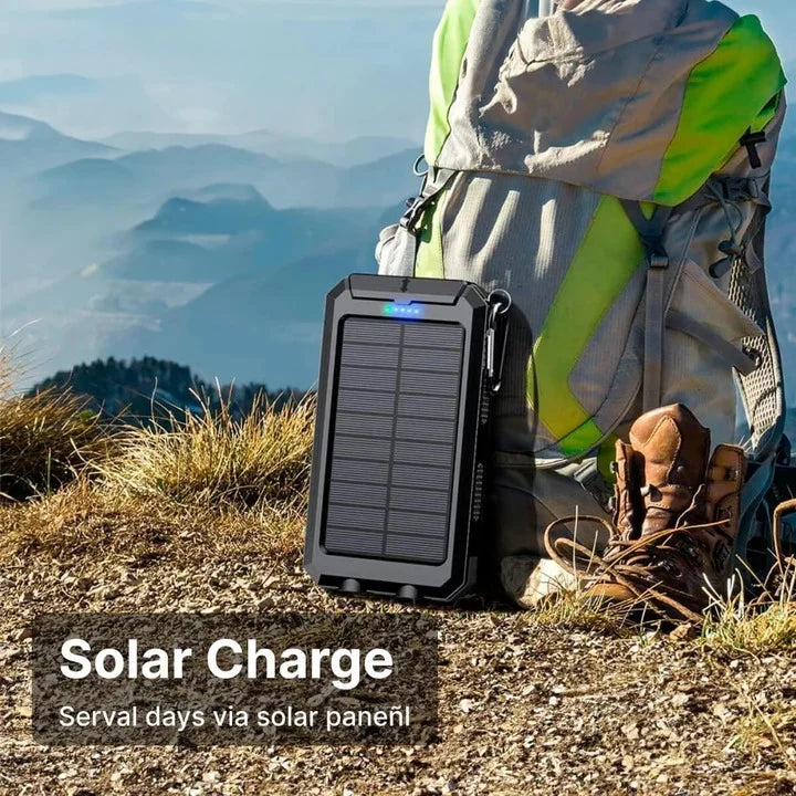 Portable Solar Power Bank Dual USB Water-Resistant