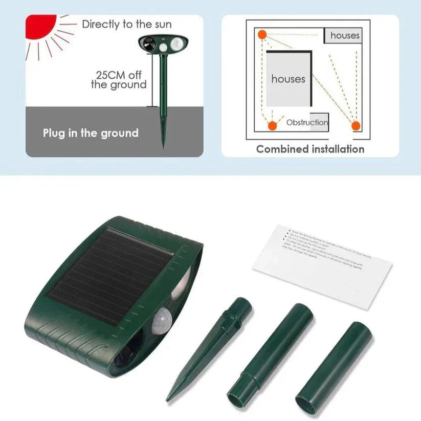 Rabbit Repellent Solar Motion Sensor Ultrasonic & LED