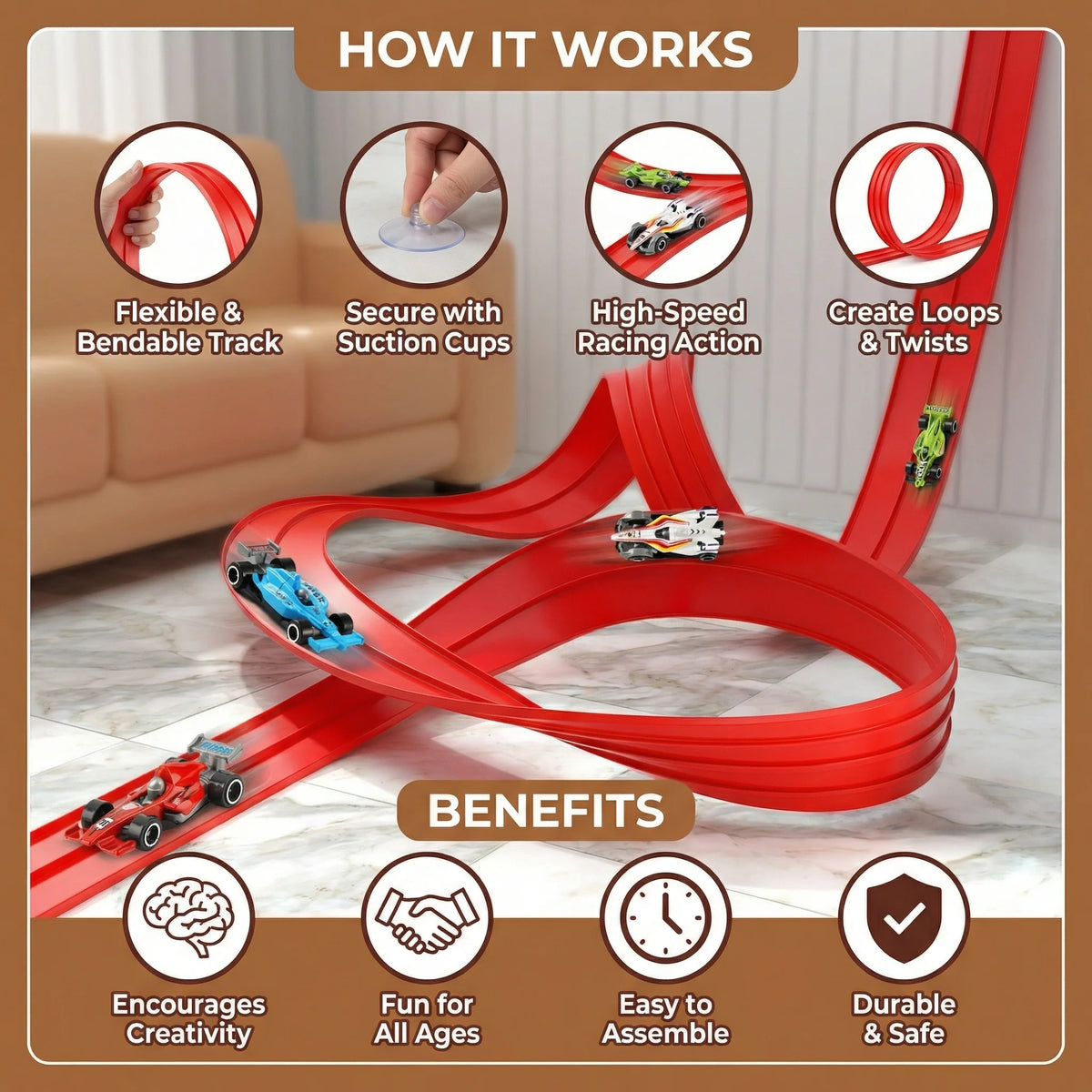 Race Track Set Bendable & Lighted Click Assembly