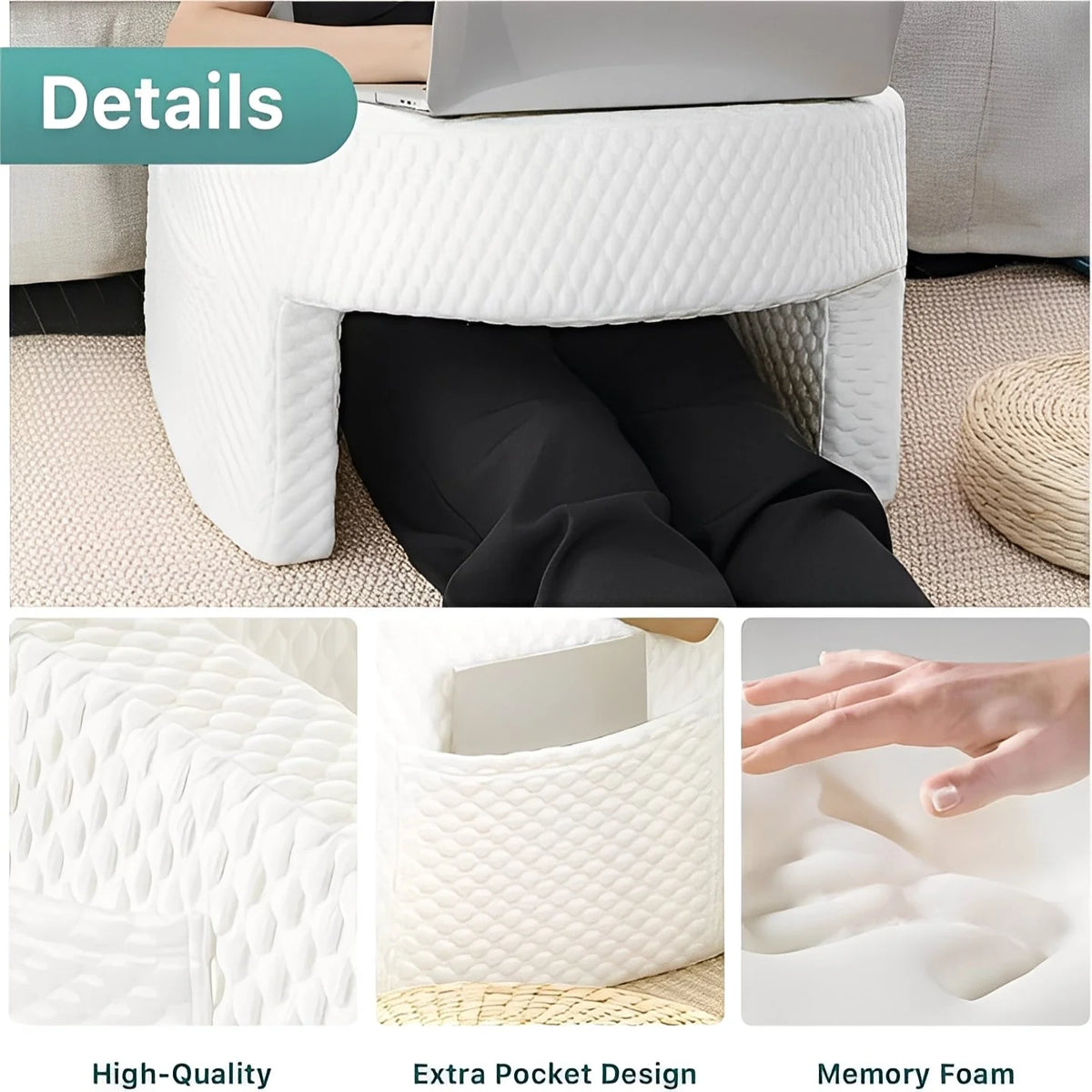 Reading Pillow U-Shaped Memory Foam Washable Cover