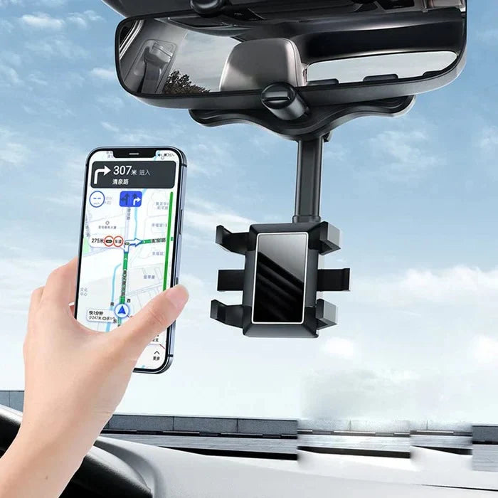Rearview Mirror Phone Mount 360 Degree Clamp-On