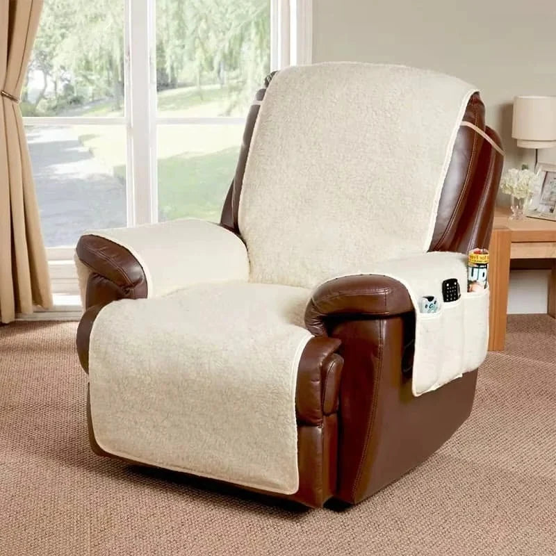 Recliner & Armchair Cover Plush Fleece Non-Slip Backing