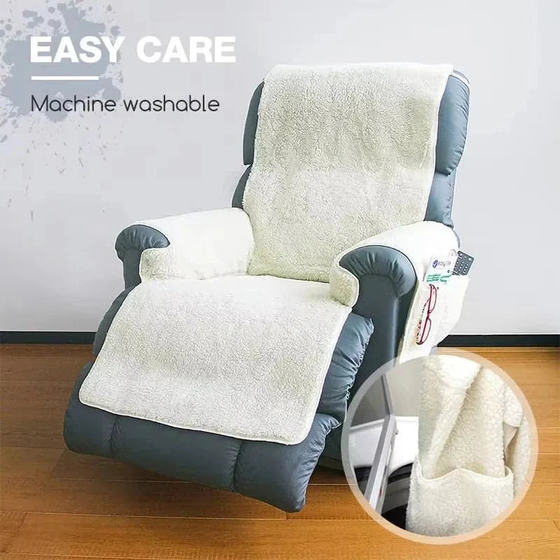Recliner & Armchair Cover Plush Fleece Non-Slip Backing