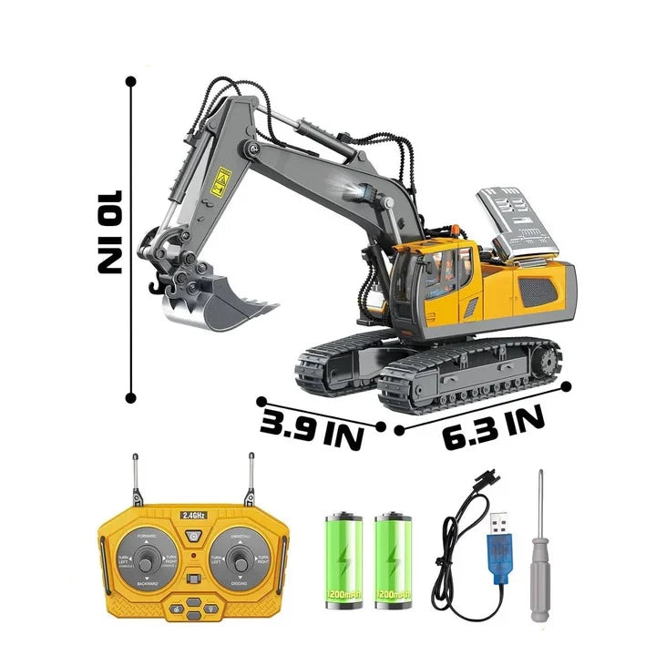 Remote Control Construction Vehicle 1:20 Scale Interchangeable Metal Attachments