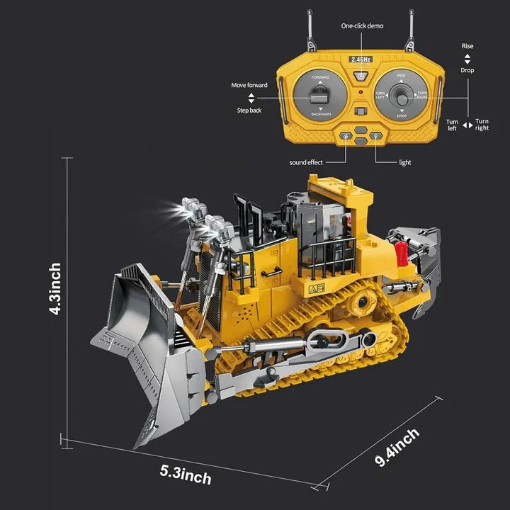 Remote Control Construction Vehicle 1:20 Scale Interchangeable Metal Attachments