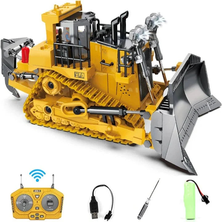 Remote Control Construction Vehicle 1:20 Scale Interchangeable Metal Attachments