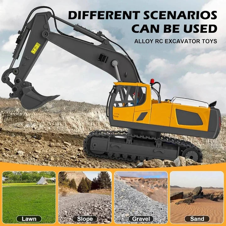 Remote Control Construction Vehicle 1:20 Scale Interchangeable Metal Attachments
