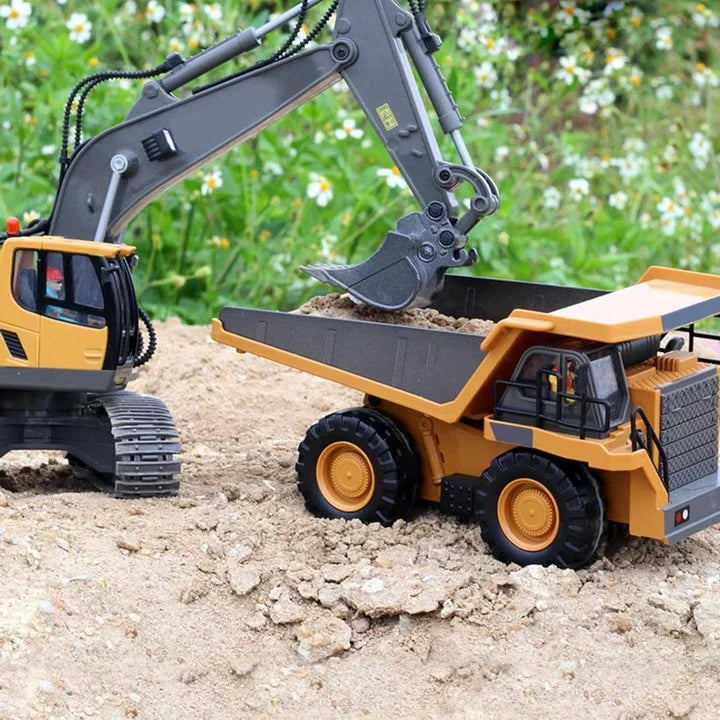 Remote Control Construction Vehicle 1:20 Scale Interchangeable Metal Attachments