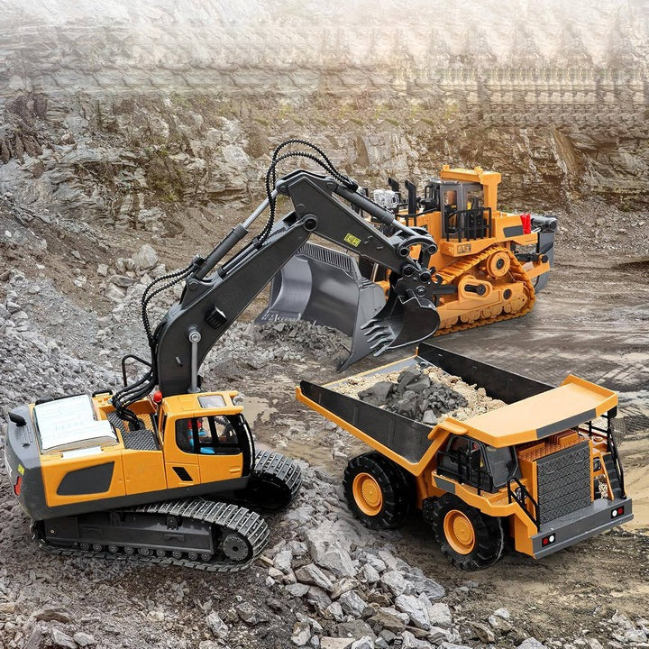 Remote Control Construction Vehicle 1:20 Scale Interchangeable Metal Attachments