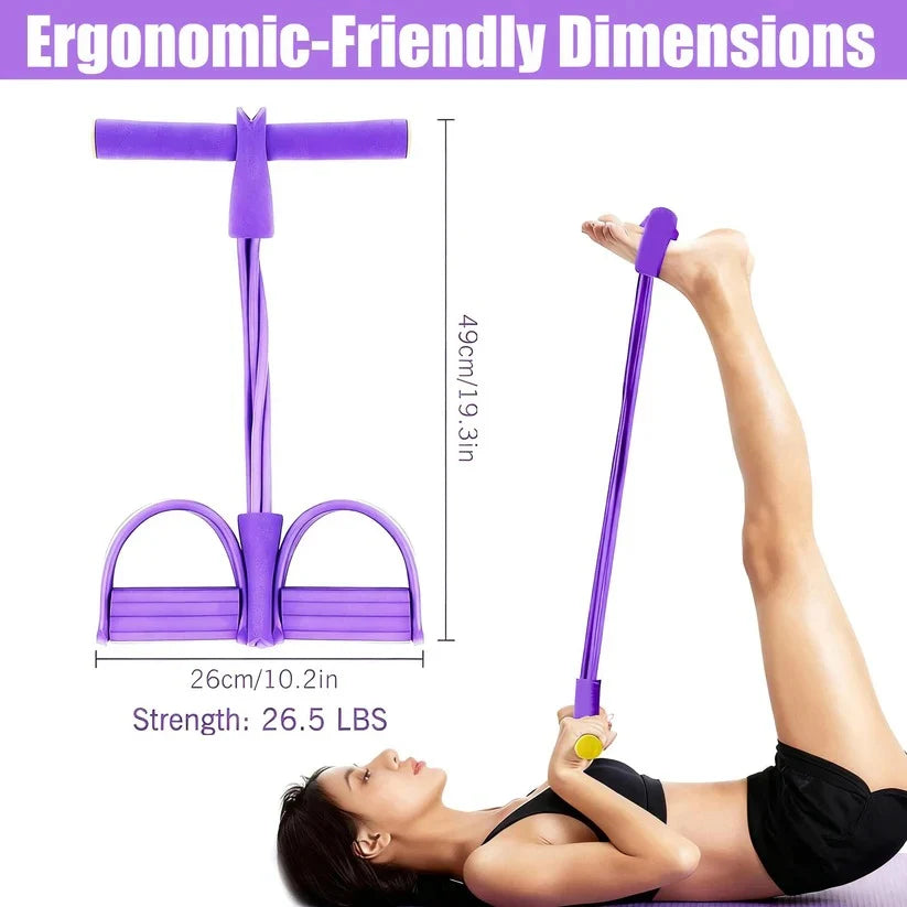 Resistance Band Foot-Pedal Detachable Handles 50 lb