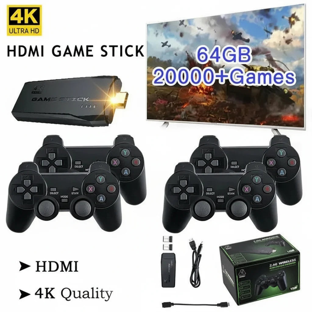 Retro TV Game Console Pre-Loaded 20,000 Games Wireless Controllers