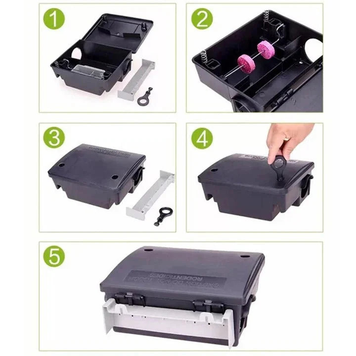 Rodent Catch Station Removable Bait Tray Single Lock