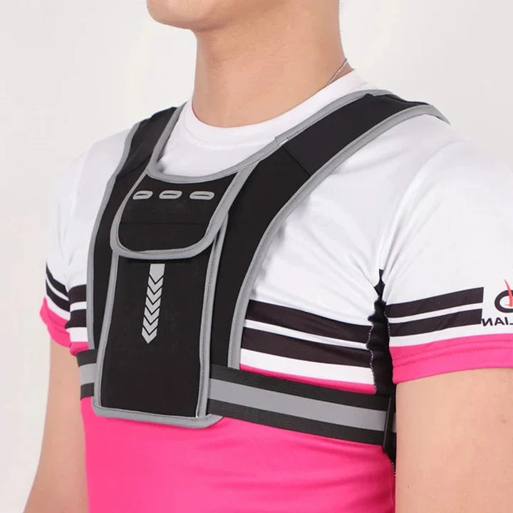 Running Chest Bag Adjustable Fit Phone Pocket Reflective