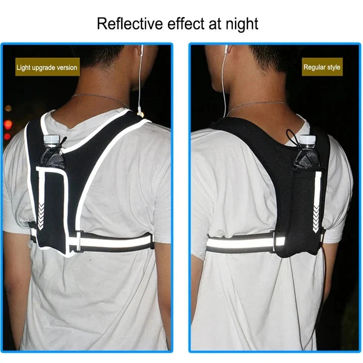 Running Chest Bag Adjustable Fit Phone Pocket Reflective