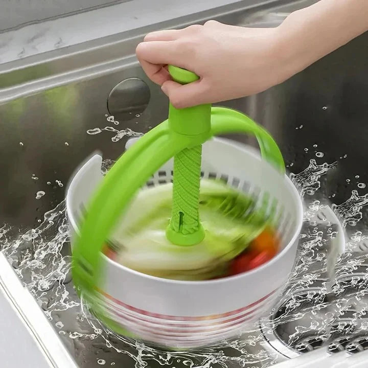 Salad Spinner Manual Spin Rinse & Drain Space-Saving