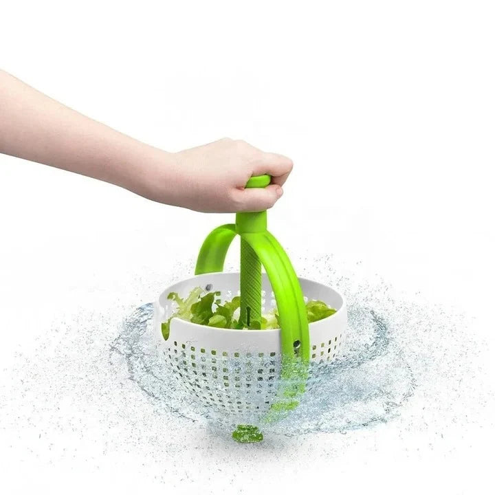 Salad Spinner Manual Spin Rinse & Drain Space-Saving