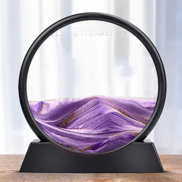 Sand Art Frame Round Glass Silent Motion