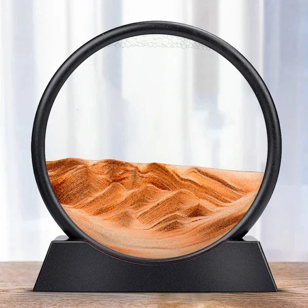 Sand Art Frame Round Glass Silent Motion