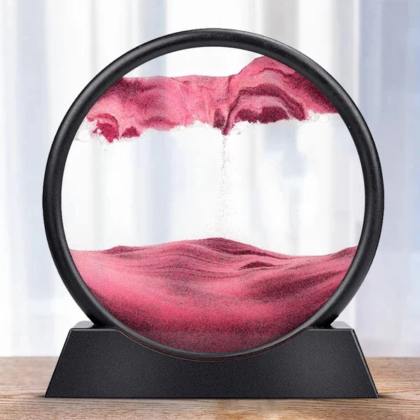 Sand Art Frame Round Glass Silent Motion