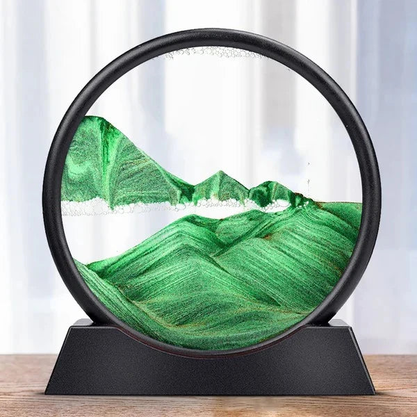 Sand Art Frame Round Glass Silent Motion