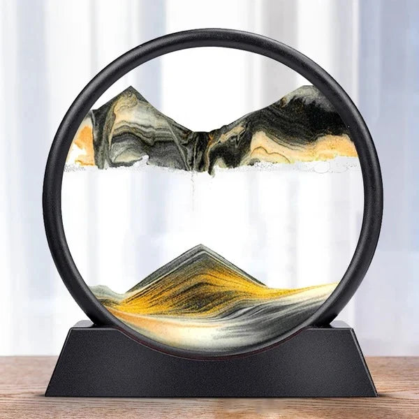 Sand Art Frame Round Glass Silent Motion