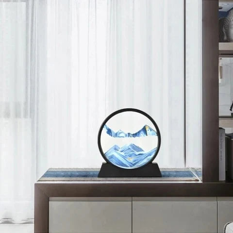 Sand Art Frame Round Glass Silent Motion