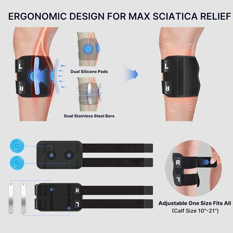 Sciatica Support Brace Dual Compression Pads Adjustable Wrap