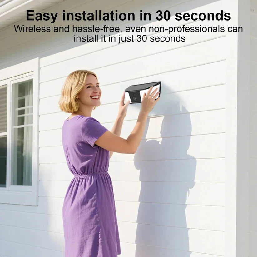 Security Camera Solar Powered 2K Color Night Vision