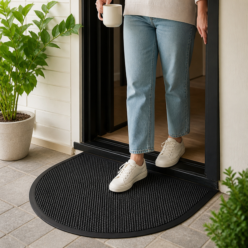Semi-Circle Doormat With Non-Slip Backing