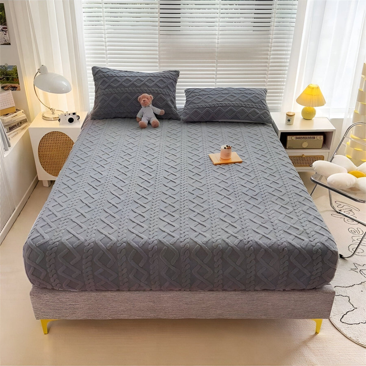 Sheet Set Velvet Sherpa Deep Pockets All-Season Comfort