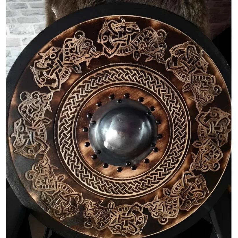 Shield Solid Wood Distressed 12 Inch Wall Mountable
