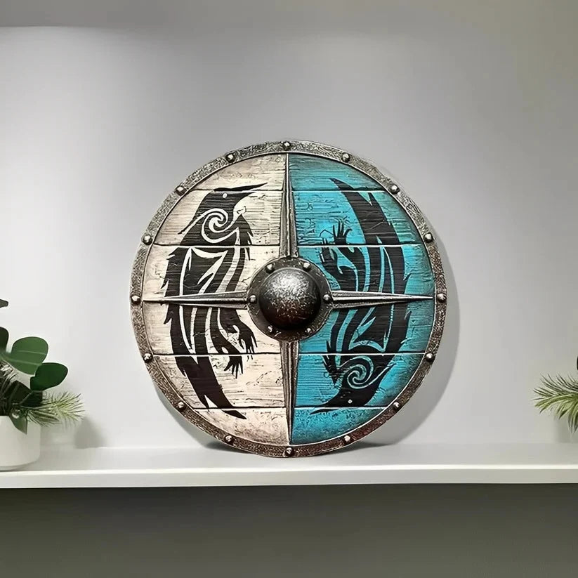 Shield Solid Wood Distressed 12 Inch Wall Mountable