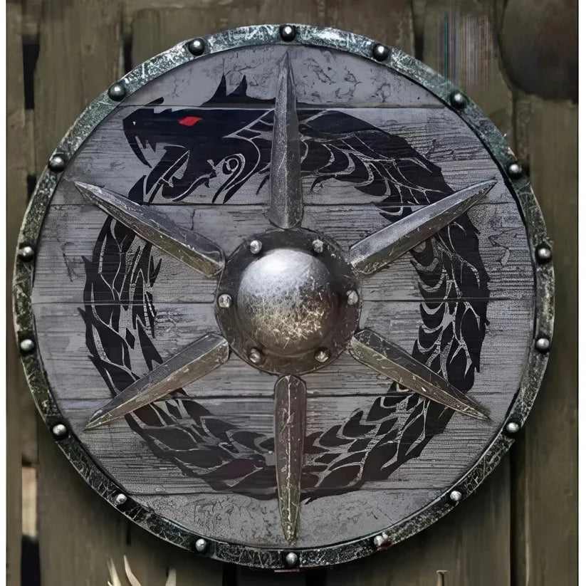 Shield Solid Wood Distressed 12 Inch Wall Mountable