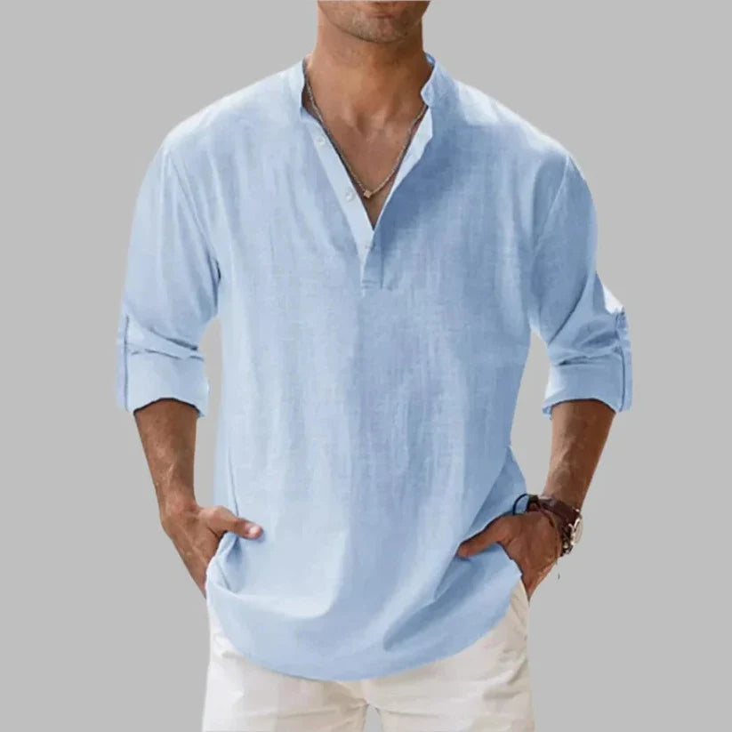 Shirt Linen Rollable Sleeves Relaxed Fit