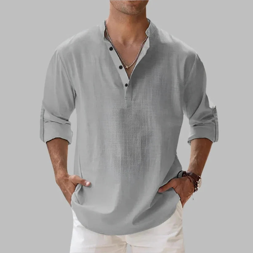 Shirt Linen Rollable Sleeves Relaxed Fit