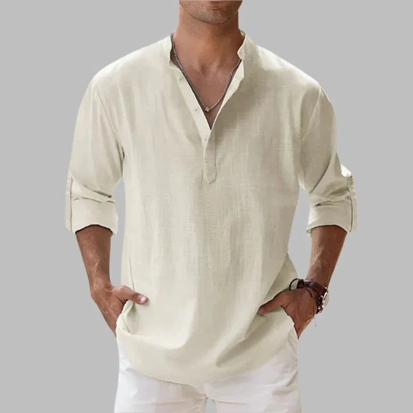 Shirt Linen Rollable Sleeves Relaxed Fit