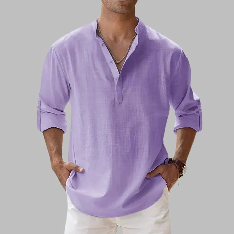 Shirt Linen Rollable Sleeves Relaxed Fit